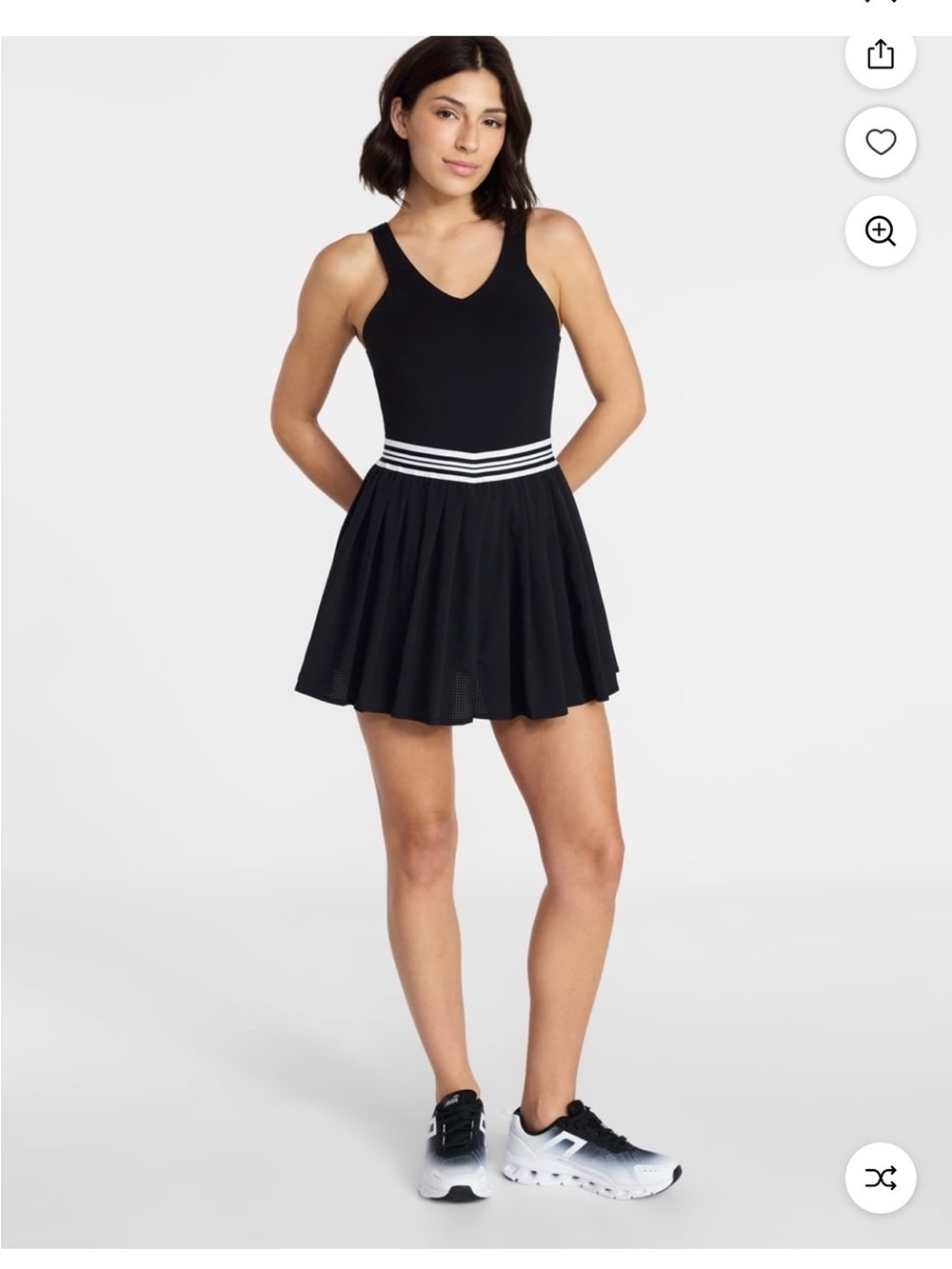 NWT Avia Women’s Pleated Tennis Dress Black Athletic Activewear Size Large